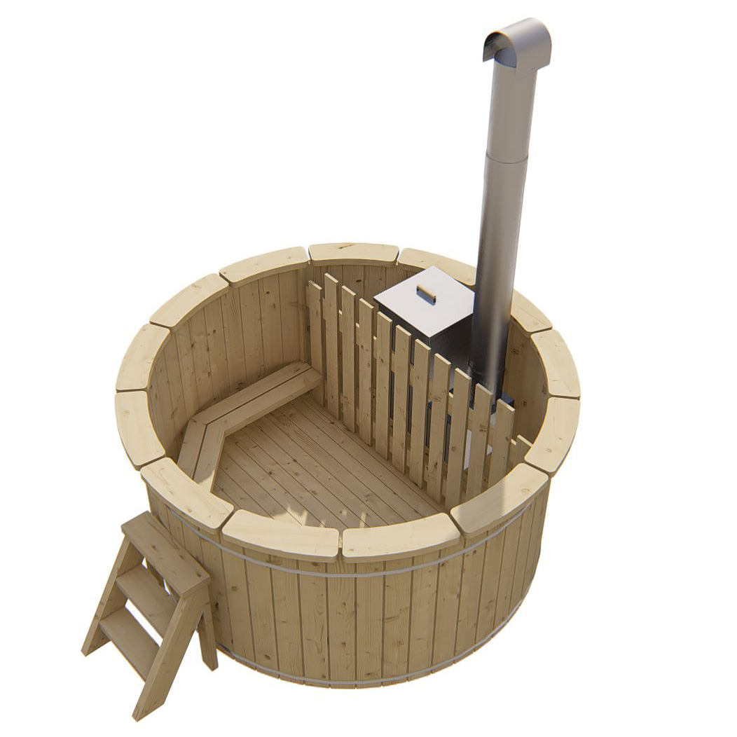 Hottub met interne RVS kachel ø200 cm onbehandeld vuren 3 Hottub met interne RVS kachel ø200 cm onbehandeld vuren - Afbeelding 3