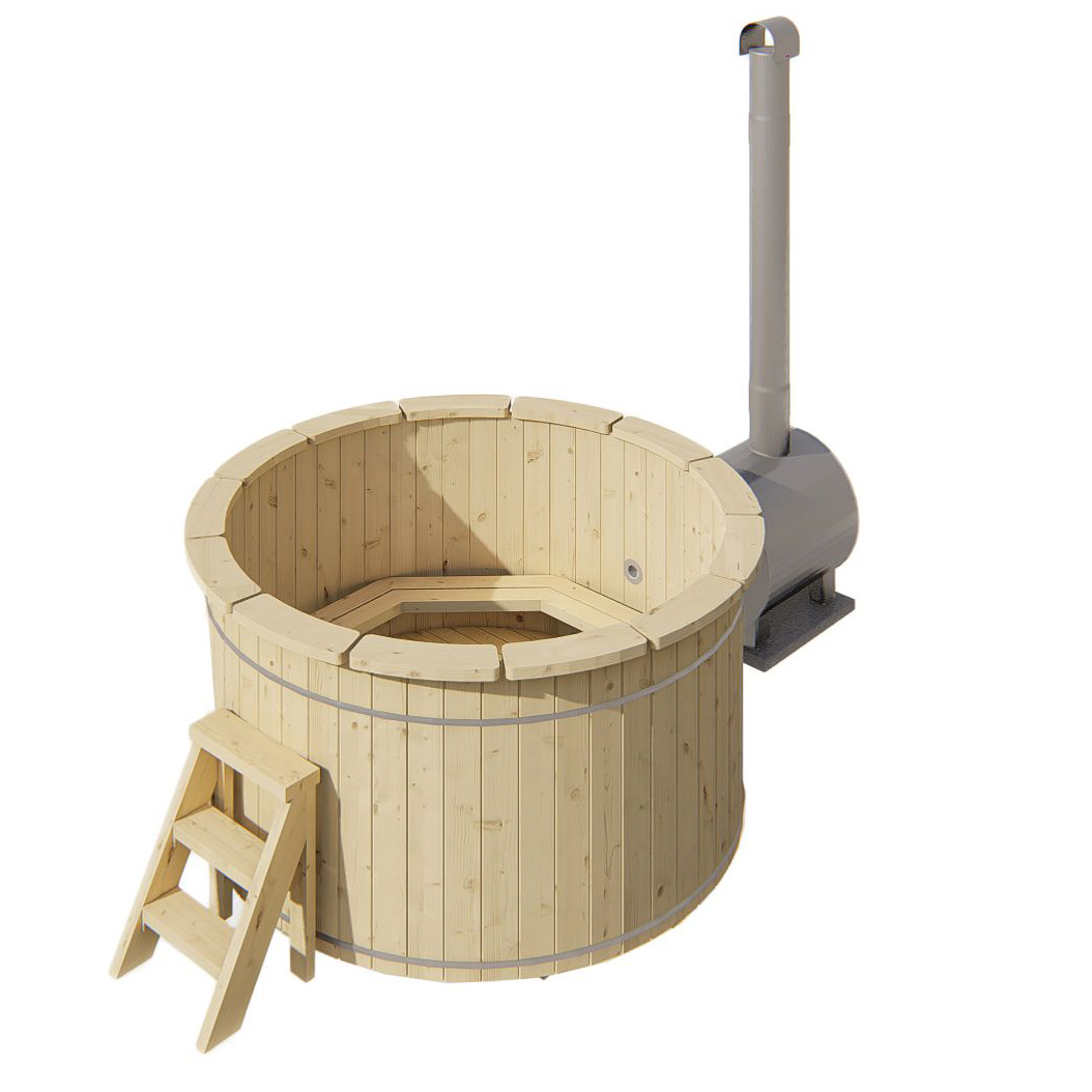 Hottub met externe RVS kachel ø200 cm onbehandeld vuren 4 Hottub met externe RVS kachel ø200 cm onbehandeld vuren - Afbeelding 4