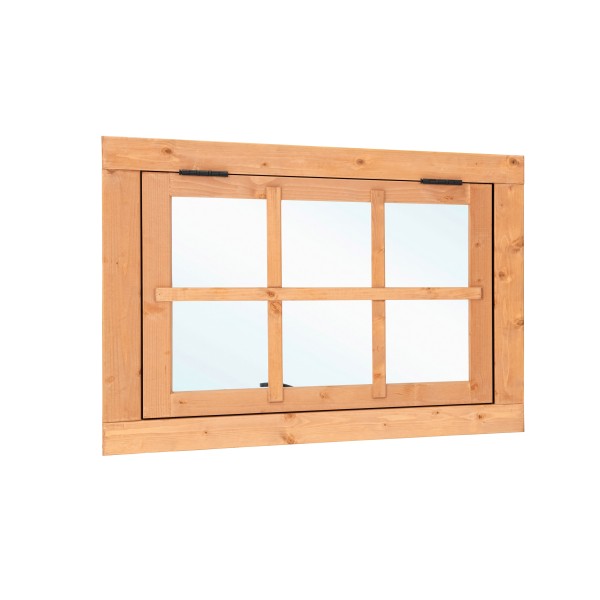 Douglas uitzetraam 6-ruits B900xH700mm (buitenwerkse maat) incl. 2 soorten roedes, RVS raambeslag, tochtrubber