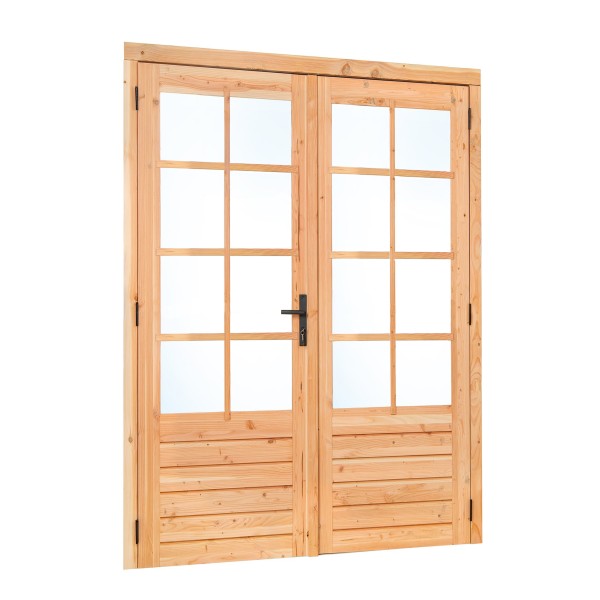 Douglas dubbele glas deur dubbelglas 8-ruits B2050xH2150mm buitenmaat, linksdraaiend
