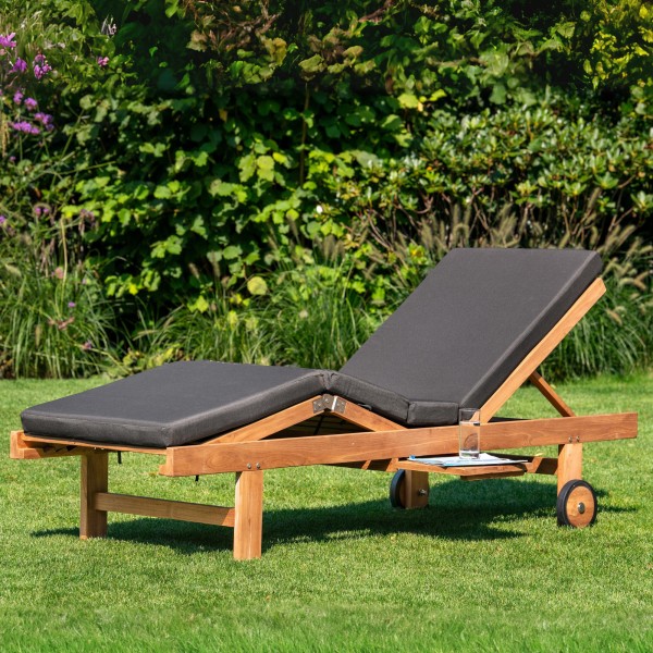 Teak sunlounger Wembley, incl. kussen