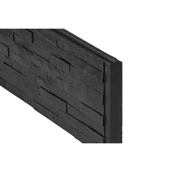 Berton©-motiefplaat antraciet gecoat H36 x D3,5 x L184 cm leisteenmotief
