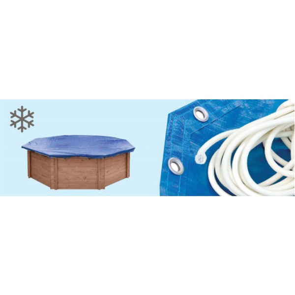 Luxe houten zwembad winterafdekhoes Playa Porto Marie 727 x 396 x 138 cm