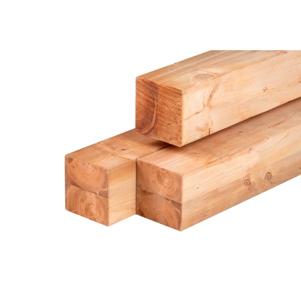 Red Class Wood ME vuren paal 12,0 x 12,0 x 250 cm, gedroogd, geïmpregneerd, geschaafd, 4 ronde hoeken, gelamineerd