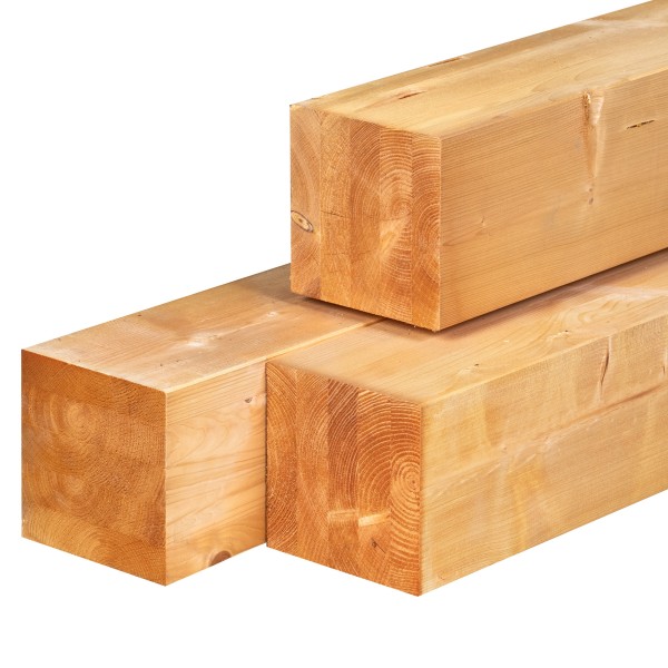 Red Class Wood ME vuren paal 20,0 x 20,0 x 500 cm, gedroogd, geïmpregneerd, geschaafd, 4 ronde hoeken, gelamineerd