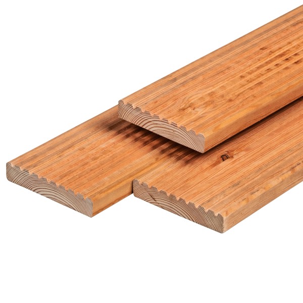 Red Class Wood ME vuren vlonderplank 2,8 x 14,5 x 300 cm, gedroogd, geïmpregneerd, geschaafd, 1 zijde 8 groeven