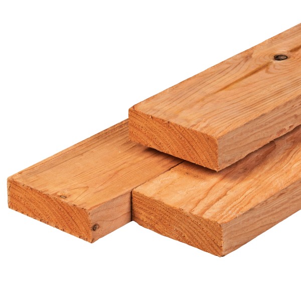 Red Class Wood ME vuren ligger 4,5 x 14,5 x 400 cm, gedroogd, geïmpregneerd, geschaafd, 4 ronde hoeken