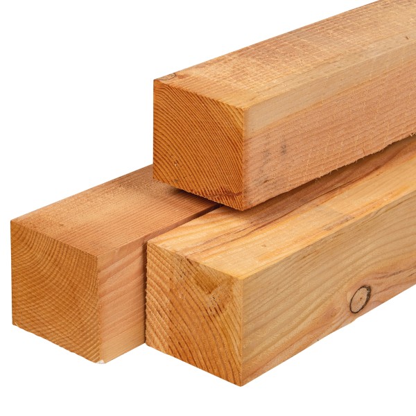 Douglas paal 120x120x3000mm, vers, fijnbezaagd, scherpkantig