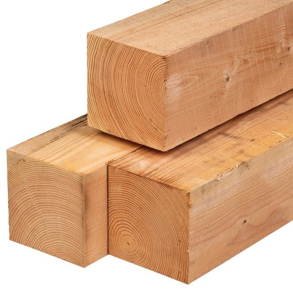 Douglas paal 200x200x4000mm, vers, fijnbezaagd, scherpkantig