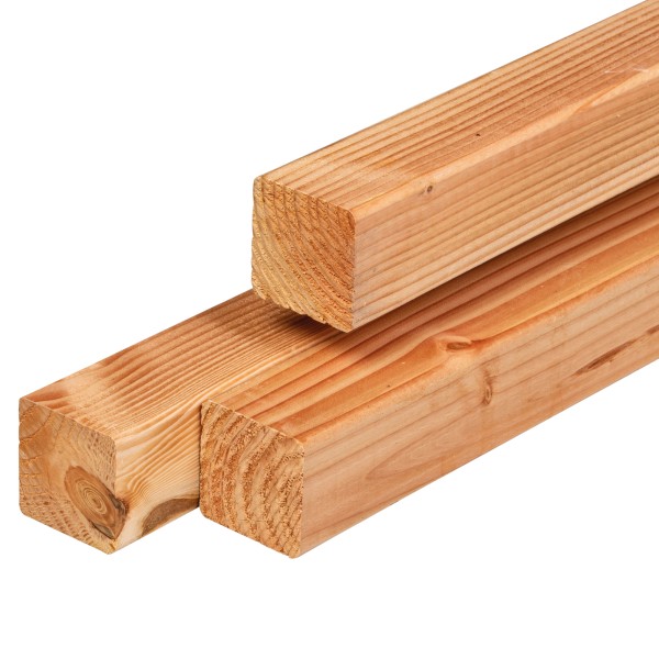Douglas paal 65x65x3000mm, gedroogd, geschaafd, 4 ronde hoeken
