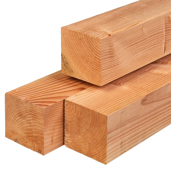 Douglas paal 14,0 x 14,0 x 500 cm, gedroogd, geschaafd, 4 ronde hoeken