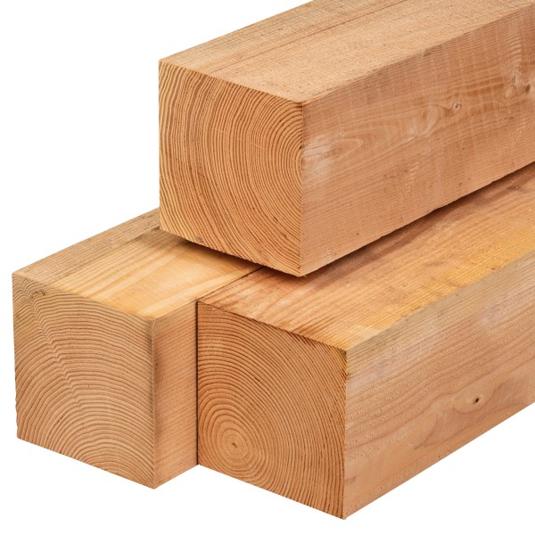 Douglas paal 200x200x6000mm, vers, fijnbezaagd, scherpkantig