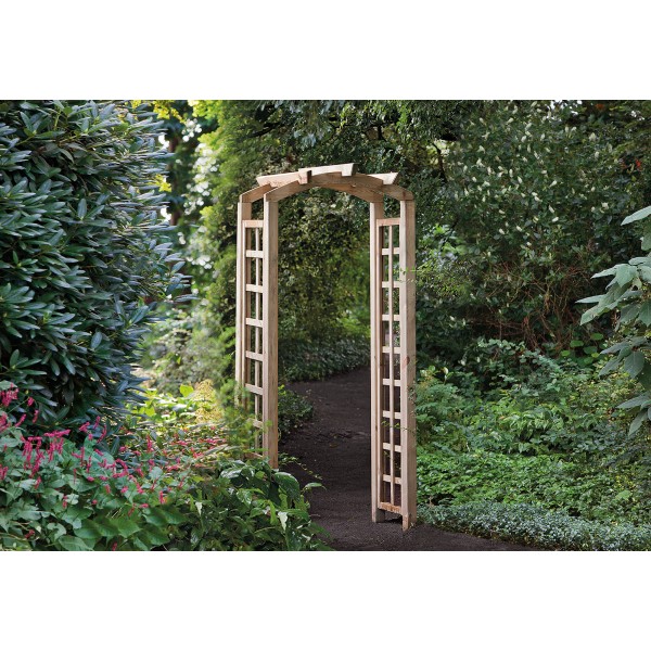 Pergolaset Holm, getoogd, groen geïmpregneerd grenen, B90 × D50 × H214 cm