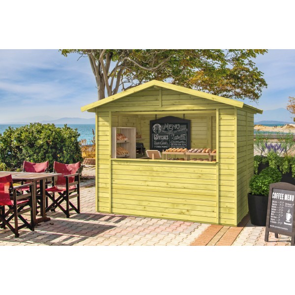 Kiosk Vixen | 16mm | groen geïmpregneerd  | 266 x 175 cm | incl. vloer