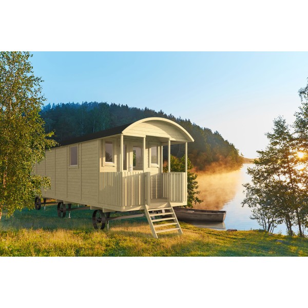 Circuswagen Jimmy | 19mm | vuren onbehandeld | 840 x 240 cm | excl. onderstel