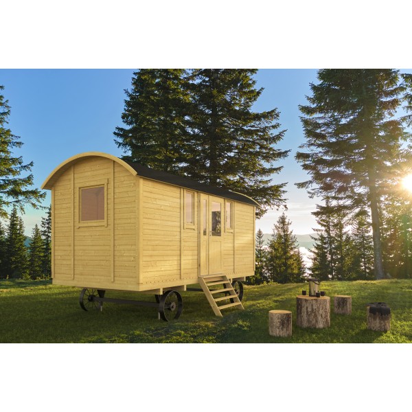 Circuswagen Patricia | 19mm | vuren onbehandeld | 480 x 240 cm | excl. onderstel