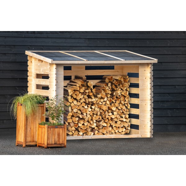 Openhaardhout berging Brandr onbehandeld vuren 19 mm incl. dakleer