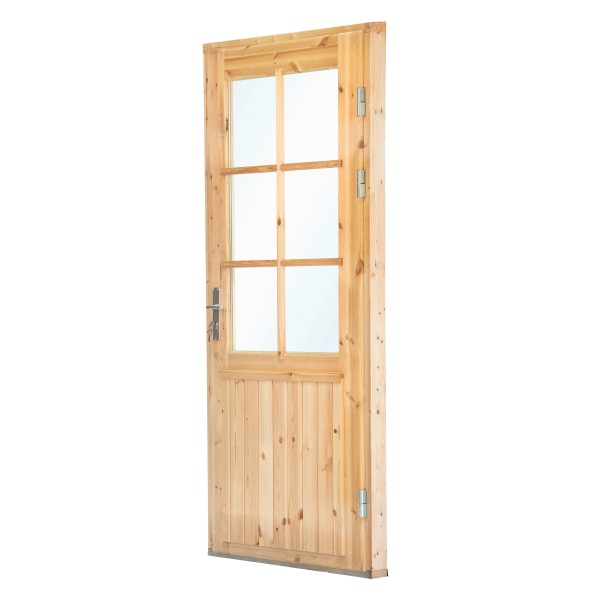 Deur enkel met raam XXL rechtsdraaiend, vuren 106,5 x 215 cm