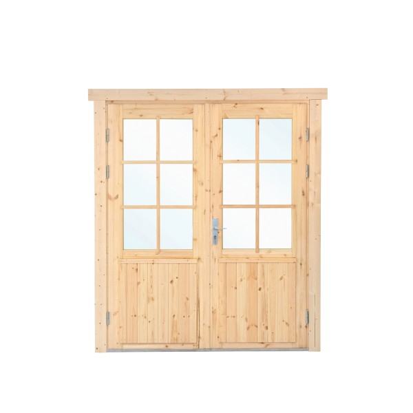 Dubbele deur+kozijn dubbel glas, vuren, XL 174 x 209 cm rechtsdraaiend