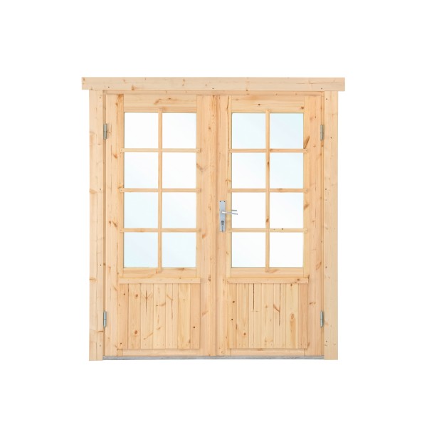 Dubbele deur+kozijn, vuren, dubbel glas DL7