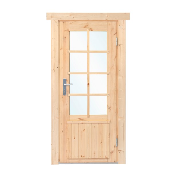 Deur enkel met raam DL11 rechtsdraaiend, vuren 90,5 x 196 cm