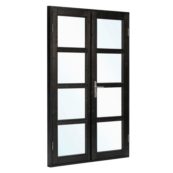 Deurmodule Modern Dubbel Zwart gespoten vuren B145 x H210 cm