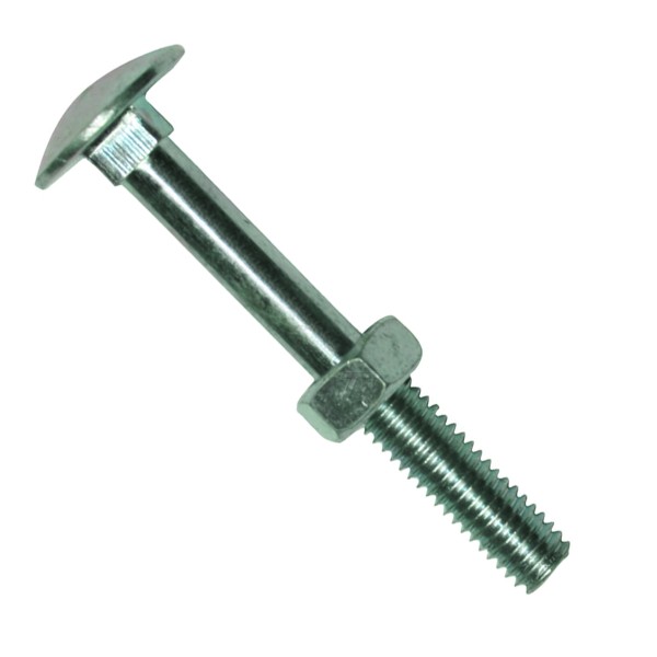 Slotbout DIN 603 met zeskantmoer DIN 555 - 8,0 x 90 mm