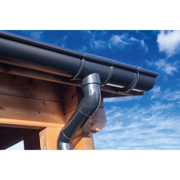 Extra uitloopset 2 zijden 100 mm mastgootset zwart