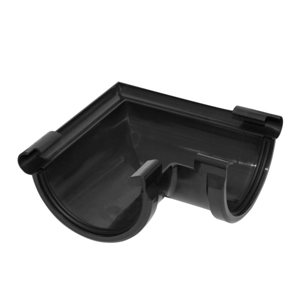 Kunststof mastgoot Buitenhoek 100 mm zwart
