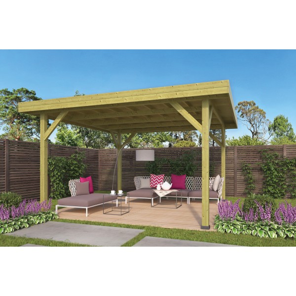 Prieel Modern groot vuren groen geïmpregneerd