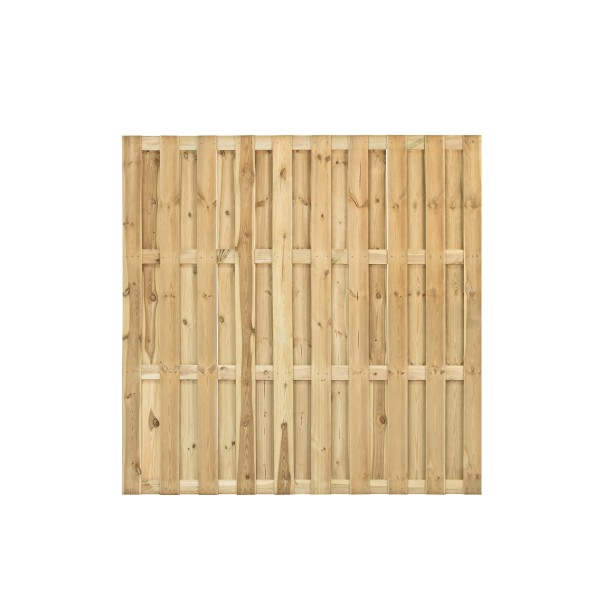 Tuinscherm Ermelo, groen geïmpregneerd grenen, geniet, 23-planks (19+4) 180 x 180 cm