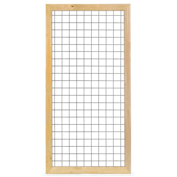 Gaaselement vuurverzinkt maaswijdte 7,5 x 7,5 cm met robuust kader grenen groen geïmpregneerd 4,4 x 6,8 cm H180 x B90 cm