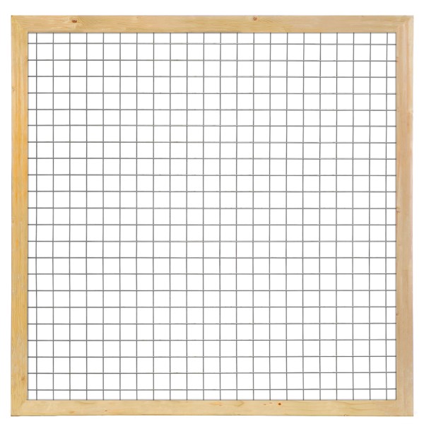 Gaaselement vuurverzinkt maaswijdte 7,5 x 7,5 cm met robuust kader grenen groen geïmpregneerd 4,4 x 6,8 cm H180 x B180 cm