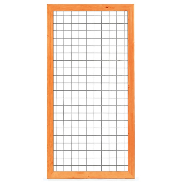 Gaaselement vuurverzinkt maaswijdte 7,5 x 7,5 cm met robuust kader Red Class Wood 4,5 x 7,0 cm H180 x B90 cm