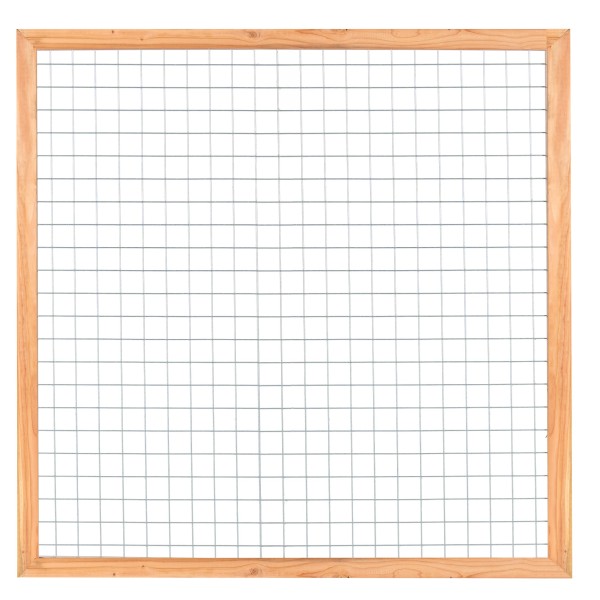 Gaaselement vuurverzinkt maaswijdte 7,5 x 7,5 cm met robuust kader Douglas 4,5 x 7,0 cm H180 x B180 cm