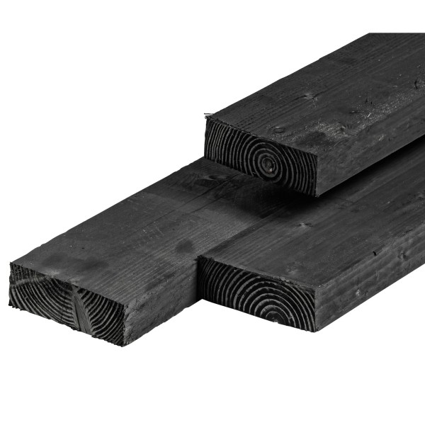 Douglas ligger 63x175x4250mm, vers, zwart geïmpregneerd, fijnbezaagd, scherpkantig