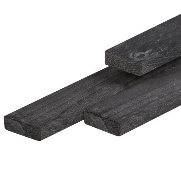 Douglas regel 21x45x3000mm, vers, zwart geïmpregneerd, fijnbezaagd, scherpkantig