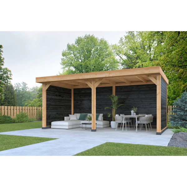 DHZ Plat dak Dalfsen Douglas 600 x 300 cm  zwart geïmpregneerd