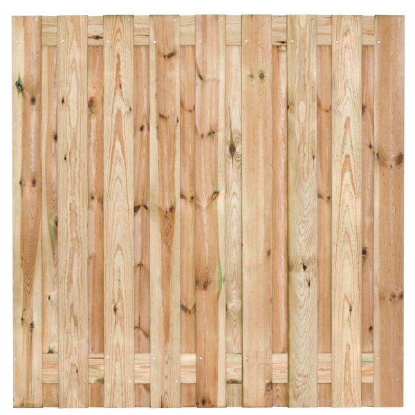 Tuinscherm Vasse, groen geïmpregneerd grenen, RVS-geschroefd, 19-planks (17+2) 180 x 180 cm