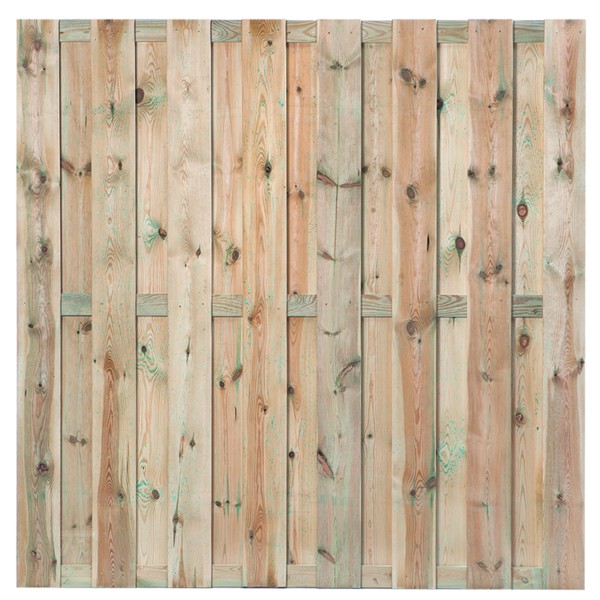 Tuinscherm Maastricht, groen geïmpregneerd grenen, geschroefd, 18-planks (15+3) 180 x 180 cm