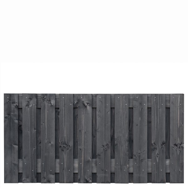 Tuinscherm Marlies, zwart geïmpregneerd douglas, RVS-geschroefd, 21-planks (19+2) 180 x 90 cm