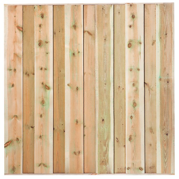 Tuinscherm Twente, groen geïmpregneerd grenen, RVS-geschroefd, 11-planks 180 x 180 cm