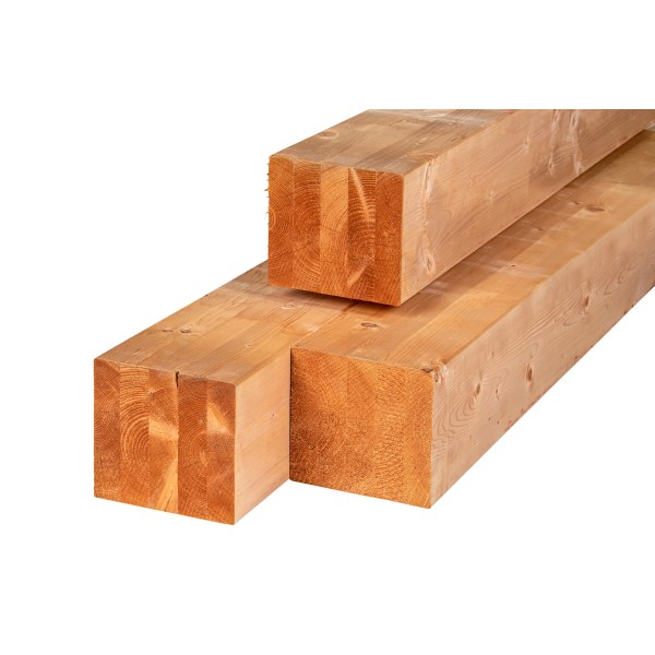 Red Class Wood ME vuren paal 20,0 x 20,0 x 600 cm, gedroogd, geïmpregneerd, geschaafd, 4 ronde hoeken, gelamineerd