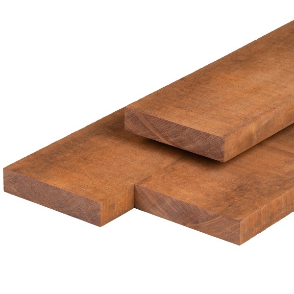 Azobé hardhout bestekhout 5,0 x 15,0 x 200 cm fijnbezaagd