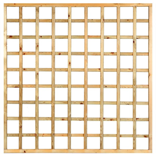 Trellis recht, lamel 1,3 x 2,5 cm grenen groen geïmpregneerd H180 x B180 cm