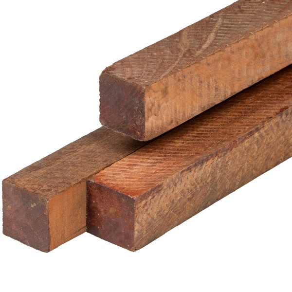 Angelim vermelho hardhout paal 6,0 x 6,0 x 400 cm fijnbezaagd, ongepunt