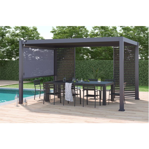 Aluminium overkapping Toronto vrijstaand 300 x 400 x 255 cm antraciet