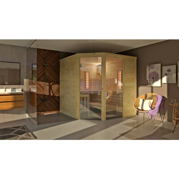 Binnensauna Alaska corner infra+