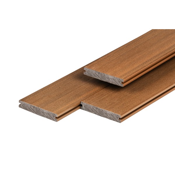 PuraShield composiet vlonderplank 23x138x3000mm, teak, massief, fijne houtnerf, clip systeem 2 PuraShield composiet vlonderplank 23x138x3000mm, teak, massief, fijne houtnerf, clip systeem - Afbeelding 2