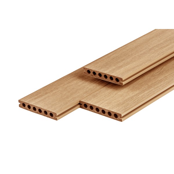 PuraShield composiet vlonderplank 2,3 x 13,8 x 500 cm, cedar, semi-massief, fijne houtnerf, clip systeem